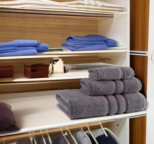 Veteran Textile LLC - 6 Pieces-100% Turkish Cotton - Luxury Towel Set for Bathroom & Kitchen, 2 Bath Towels, 2 Hand Towels & 2 WashCloths (Valued $79.99) (Graphite)