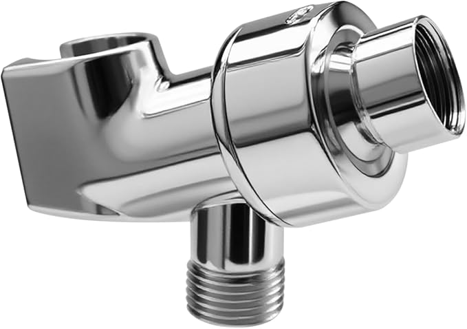 Plastic Shower Head Holder for Hand Held Showerhead Adjustable Shower Arm Mount for Connecting Shower Arm and Shower Hose，Premium ABS Bracket with Stainless Steel Swivel Ball Joint Connect(Chrome)