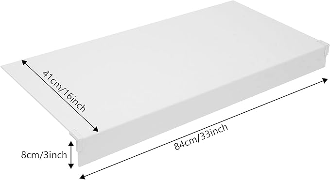33 Inch Floating Shelves for Wall, 16 Inch Deep Hanging Shelf, Large Display & Storage Shelf for Bathroom, Bedroom, Living Room, Set of 5 (White, 33 Inch)