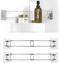 RV Shower Corner Storage Bar, RV/Camper/Travel Trailer Bathroom Corner Stainless Steel Storage Bar, 7.8~13.4in Adjustable (2 Pack)
