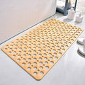 Casa and Beyond Shower Mat,Non Slip Bath Mat and Shower Mat with Suction Cups and Drain Holes,Bathroom Mat Easy to Clean Soft Machine Washable,Bathtub Mat Easy Dry&Cut (Beige,35" x 24"(Rectangular))
