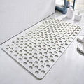 Casa and Beyond Shower Mat,Non Slip Bath Mat and Shower Mat with Suction Cups and Drain Holes,Bathroom Mat Easy to Clean Soft Machine Washable,Bathtub Mat Easy Dry&Cut (White,28" x 15"(Rectangular))