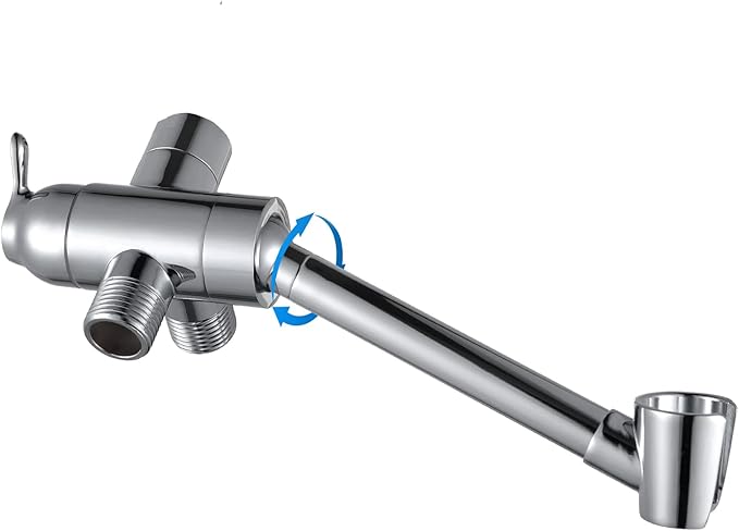 YDmeet All Metal Shower Diverter Valve with HandShower Holder - Upgraded 3 Way Shower Head for Handheld and Fixed Rain Showerhead - Universal G1/2 Bathroom Part, Polished Chrome