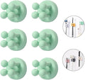Silicone Toothbrush Holders for Bathrooms - 6 Pcs Green Wall Mounted Shower Razor Holder