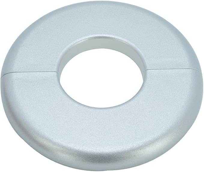 1 Piece ABS Wall Split Flange Round Self-Adhesive Escutcheon Plate Cover Plumbing Pipe Cover for Water Pipe Faucet Decoration 1.3"/33mm, Silver