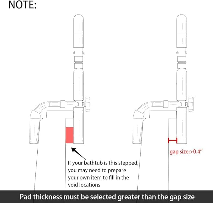 Bathroom Grab Bars for Bathtubs and Showers 304 Stainless Steel Adjustable Bathtub Safety Rail for Seniors,Sturdy and Durable Tub Grab Bar, Assistance Bathtub Handle Clamp for Bath Support