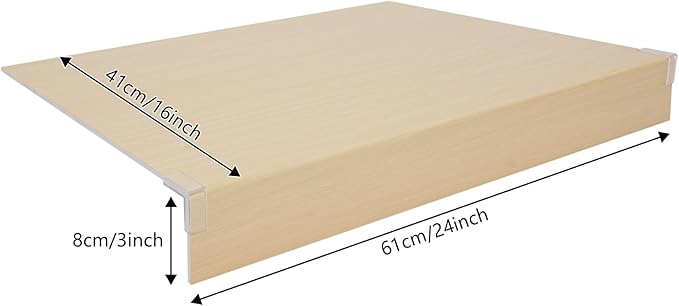 33 Inch Floating Shelves for Wall, 16 Inch Deep Hanging Shelf, Large Display & Storage Shelf for Bathroom, Bedroom, Living Room, Set of 5 (Light Wood Color, 24 Inch)