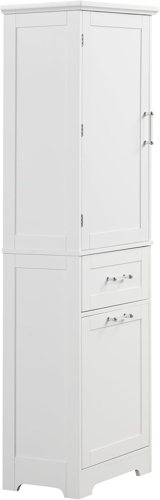 Favfurish 68" Tall Bathroom Storage Cabinet with Door and 2 Drawer,Modern Linen Cabinets w/Adjustable Shelf & Magnetic Door Stopper,Freestanding Organizer for Bath Room,Study,Office,Kitchen White