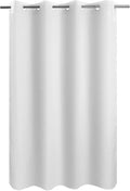 River Dream No Hook 60" Width Shower Curtain Microfiber - Soft Fabric Shower Stall Curtain Hotel Grade, Waterproof & Machine Washable, White, 60x74