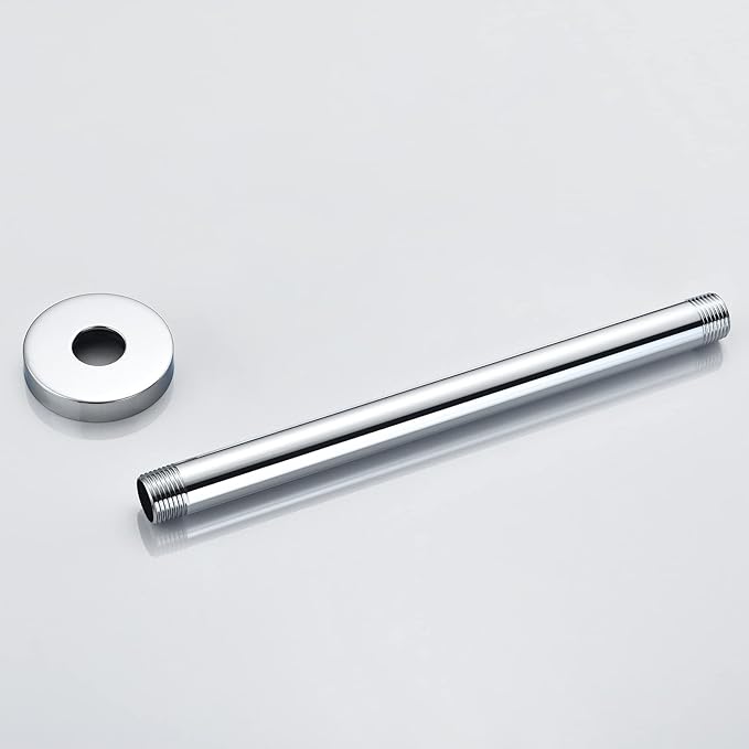 Celling Mounted Extention Stainless Steel High Density Thickened Thread Shower Arm and Shower Arm Flange Replacement for Delta U4999 10-inch, Chrome