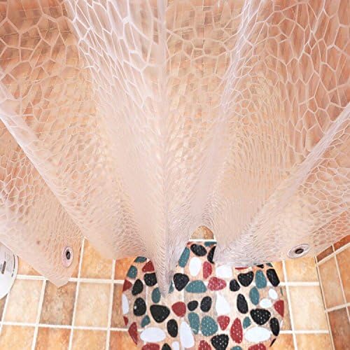 AooHome 36x72 Inch Shower Curtain Liner, EVA 3D Water Cube Shower Curtain with Bottom Magnets, Water Repellent, Heavy Duty, Semi Transparent