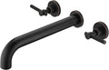 SUMERAIN Two Handle Wall Mount Tub Faucet Oil Rubbed Bronze Bathtub Faucet Set with Rough in Valve