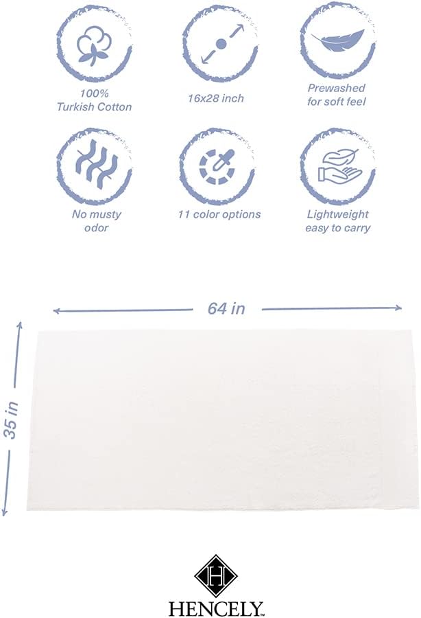 Hencely Luxury Hand Towel - Set of 2 (16x28 Inches) - Soft Turkish Cotton, Absorbent, Quick-Drying Face, Body, Kitchen, and Bathroom Towel (Hand Towels 2 Pack, Ivory)
