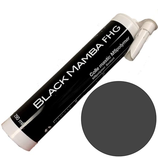 Black Mamba FHG High Tack - Superfast Mono Component Polymer Sealant Cartridge - Gray, Single, Grey