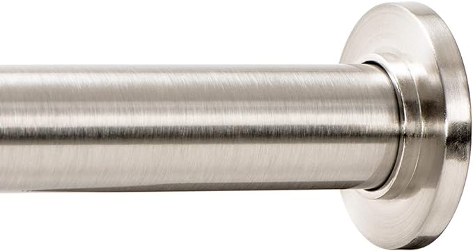 Ivilon Tension Curtain Rod - Spring Tension Rod for Windows or Shower, 36 to 54 Inch. Brushed Nickel