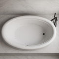 Carver Tubs - DJO5839 - Whrilpool Bathtub With Heated Jetted Air - 58"L x 39"W x 18.5"H - White Oval Acrylic Tub - End Drain