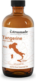 Tangerine Essential Oil - Direct from Citrusmade Italy - Cold Pressed - Aceite Esencial de Mandarina for Aromatherapy, Massage, Diffuser, DIY Candle and Soap Making - 8oz
