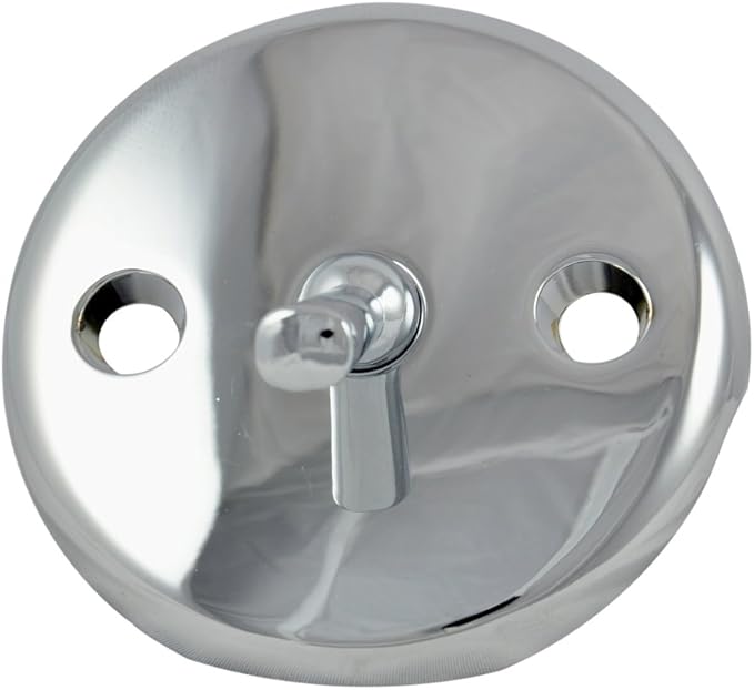 DANCO Bath Tub Overflow Plate with Trip Lever, Chrome, 1-Pack (80991), 2 Inches