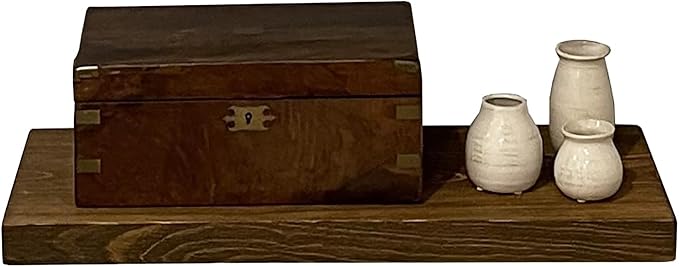 joelsantiques - 24 Inch Wooden Floating Shelves for Wall - 24x10x2 in - Made of Natural Wood - Heavy Duty Rustic Wall Shelves for Bedroom - Perfect for Living Room, Kitchen - Medium Brown