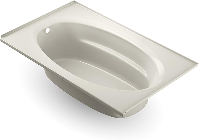 Jacuzzi SIGNATURE Acrylic Drop-In Bathtub, Soaking Sanctuary, Slip Resistant, Left Drain Placement, 72" (L) x 42" (W), Oval In Rectangle, 3-Tile Flange, Oyster