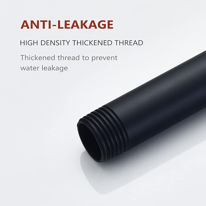 RP61058-BL Replacement for 6 inches Anti-leakage Ceiling Wall Mounted Shower Arm and Flanged for American Standard, Matte Black
