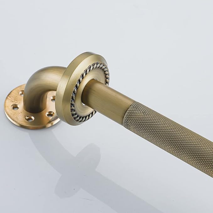 Heavey Duty Grab Bar, 24-Inch Sturdy Hand Rail, Stylish Bathroom Armrest, Antique Brass Finish, Good for Senior, Kids, Elderly