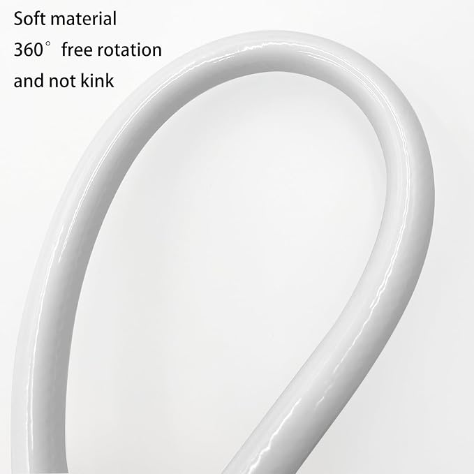 Replacement Shower Hose for RV Camper 6in Flexible & Kink-Free Heavy Duty PVC Lead-Free White