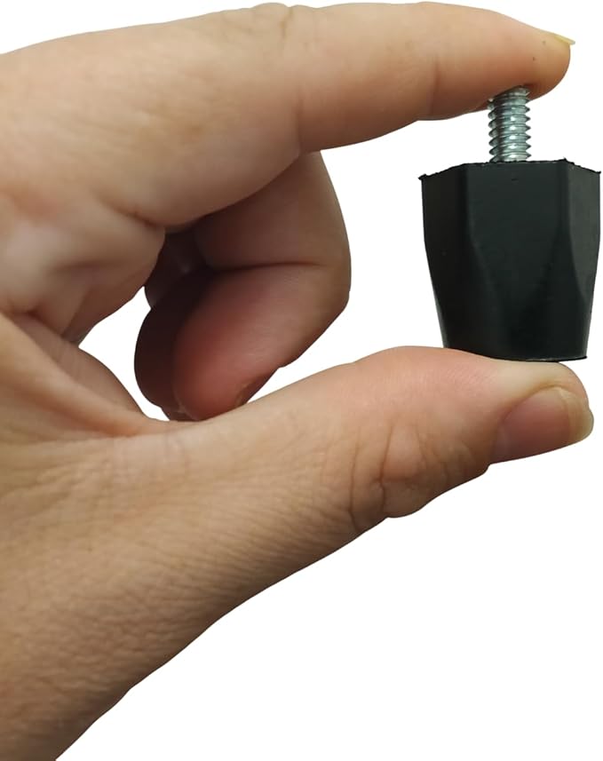 OCS Parts Adjustable Rubber Bumper Feet, Levelers, 1/4-20 Thread, Solid Rubber