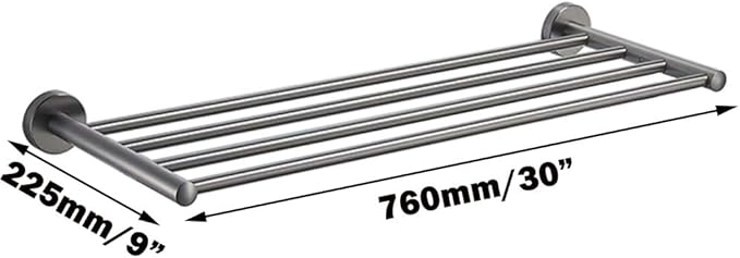30 Inch Bathroom Towel Rack, Hotel Style Towel Racks for Bathroom Wall Mounted, Modern Towel Bar Rack, 2-Tier Towel Shelves, Gray