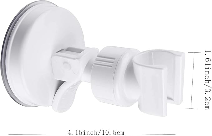 Suction Cup Shower Head Holder - Adjustable Height Bracket, Removable Handheld Wand, Wall Mounted