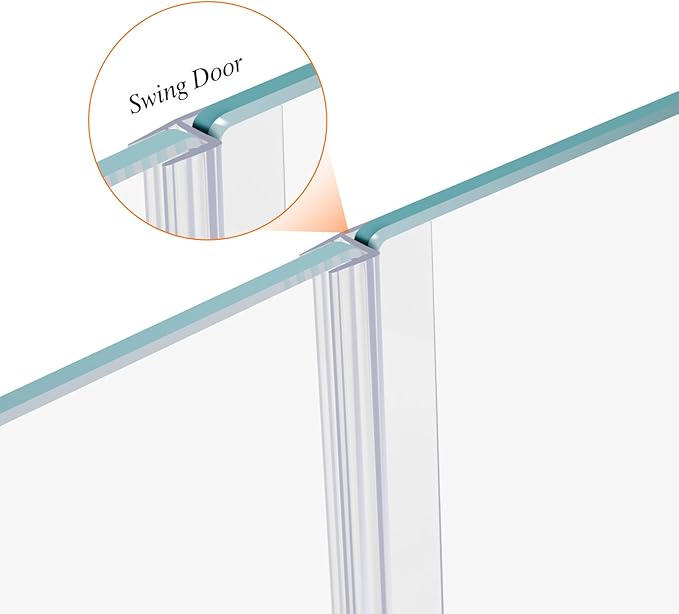78" Shower Door Side Seal Strip for 1/2" Frameless Glass Shower Door Clear Polycarbonate