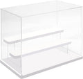 Choowin 3 Tier Clear Acrylic Display Case for Collectibles, Mini Figures, Pop Mart, Labubu, Sonny Angel, Smiski - Assemble Dustproof Acrylic Display Box with Door, Stand (White Base Step)