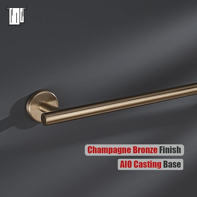 JQK Champagne Bronze Bath Towel Bar, 33 Inch 304 Stainless Steel Thicken 0.8mm Towel Rack Bathroom, Towel Holder Wall Mount, Useable Length 30 Inch, TB110L30-CB