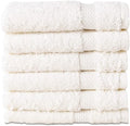 Hencely Premium 6-Pack Washcloths 12x12 Inches Soft Turkish Cotton High Absorbent and Quick Dry Dishtowel for Kitchen and Bath (Wash Cloth 6 Pack, Ivory)