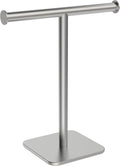 RUACQ T-Shape Hand Towel Holder Stand, Weighted Base Towel Rack, Countertop Towel Holder for Bathroom, 304 Stainless Steel, Heavy Duty (Brushed Nickel)