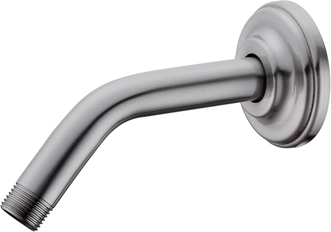 6 Inch Angled Shower Arm with Flange Stainless Steel Wall Mounted Extension Arm for Top Shower Head,Brushed Nickel