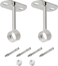 2Pcs ID25mm (1"), L100mm, Clothes Rail mounting Bracket, Shower Curtain Closet tie Rod Support Frame, Curtain Rod Flange Socket, Suitable for Ceiling or Wall mounting