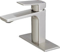 VOTON Bathroom Faucet Brushed Nickel Single Handle Bathroom Faucet 1 or 3 Hole Bathroom Sink Faucet with Deck Plate RV Bathroom Faucet 1.2 GPM