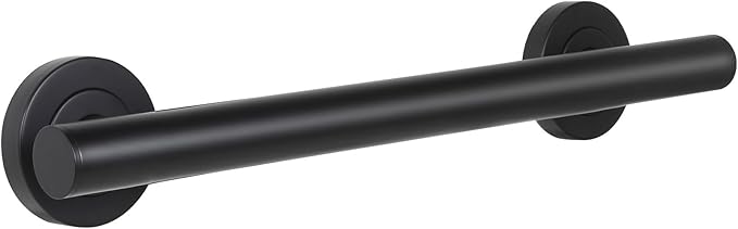 Lava Odoro Shower Grab Bar, Modern Stainless Steel Handicap Grab Bar for Bathtubs and Showers, Shower Safety Bar for Seniors Disabled, ADA-Compliant (Matte Black, 12 Inch)