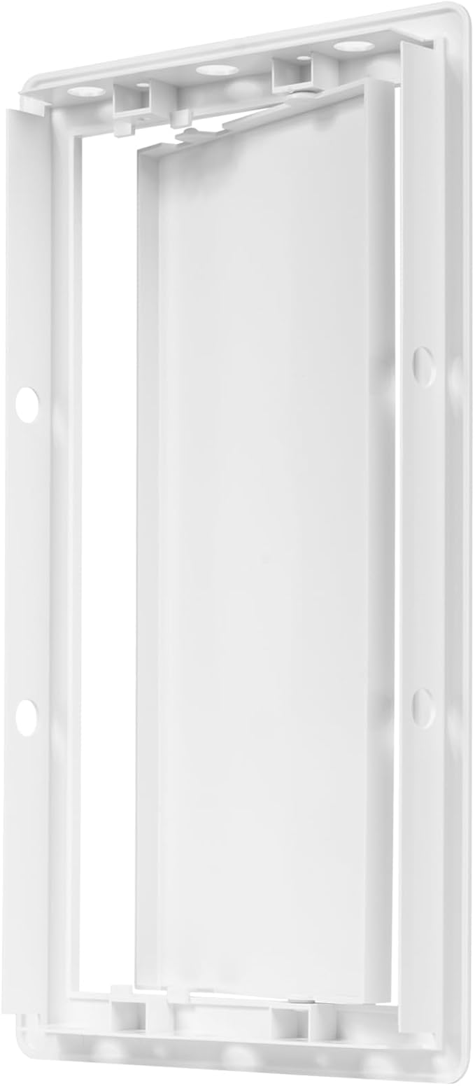 6" x 12" White Plastic Access Panel. Service Shaft Door Panel. Plumbing, Electricity, Heating, Alarm Wall Access Panel for Drywall. Bathroom Services Access Hole Cover. (6" x 12")