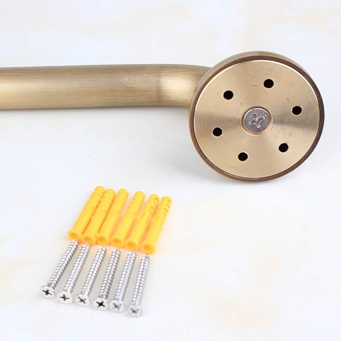 Heavey Duty Grab Bar, 12-Inch Sturdy Hand Rail, Stylish Bathroom Armrest, Antique Brass Finish, Good for Senior, Kids, Elderly