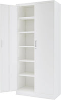 Metal Storage Cabinet, 72 Inch Tall Metal Storage Cabinet with Doors and Shelves, Pantry Cabinets for Kitchen Storage, Garage Cabinet for Living, Dining Room, Assemble Required.
