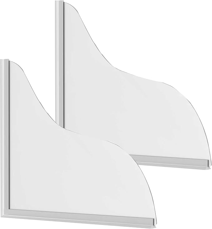 Shower Splash Guard Kit - Large Size Thickened Water Blocker with Extra-strong Adhesive for Walk-in Shower/Bathroom/Bathtub/Kitchen Sink - White Frosted/Matte Acrylic Plate Pack of 2(10"x12")