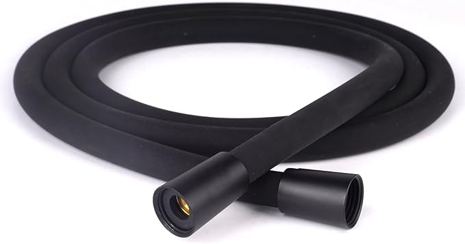 Shower Hose, Food Grade Silicone Shower Head Hose, Kink-Free Handheld Shower Hose Extension, Rv Shower Hose Replacement with Premium Brass Material for Cleaning Pet, Bidet, 60 Inches, Black