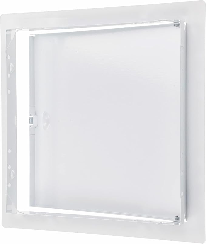 12" x 12" White Metal Access Panel. Service Shaft Door Panel. Plumbing, Electricity, Heating, Alarm Wall Access Panel for Drywall. Bathroom Services Access Hole Cover.