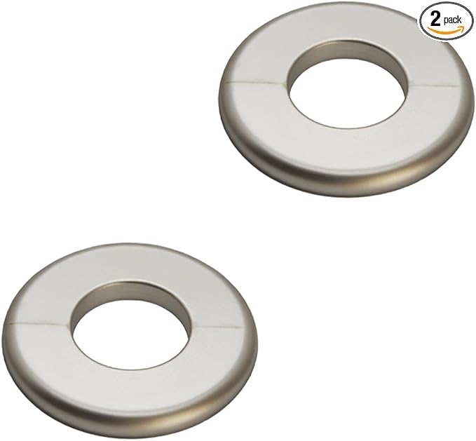 2pcs Wall Split Flange, Self-Adhesive Escutcheon Plate for 28mm/1.1" Dia Pipe, ABS Round Plumbing Cover Plates for Bathroom Kitchen Toilet Faucet, Gold