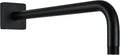 G-Promise All Metal 15.2-Inch Shower Arm with Flange, Wall-Mounted Stainless Steel 90 Degree Shower Extension Pipe Replacement for Fixed Shower Heads, Matte Black