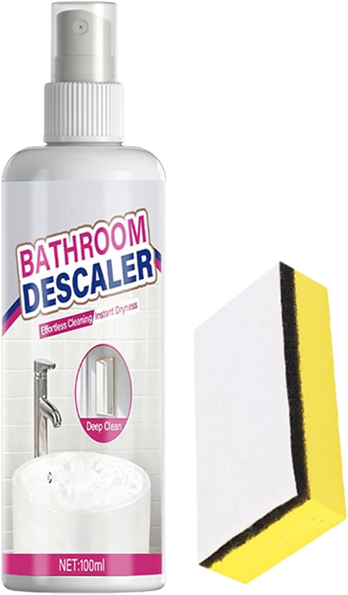 Bathroom Descaler, 100ml Powerful Cleaning Foam, Toilet Bowl Stain Cleaner Agent for Kitchen Sink, Bathtub, Glass, Tiles, Faucets, Shower Heads, Steel Furniture, Doors