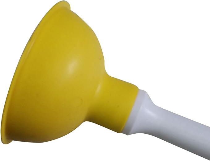 Coralpearl Drain Plunger, Small Hand Force Plumber Helper, Little 4 inch Cup Clog Remover, Tiny Rubber Unclogger in 9" Short Handle for Kitchen Sink, Bathroom Toilet, Shower Bath Tub (Yellow)