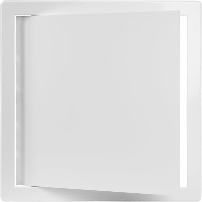 12" x 12" White Plastic Access Panel. Service Shaft Door Panel. Plumbing, Electricity, Heating, Alarm Wall Access Panel for Drywall. Bathroom Services Access Hole Cover